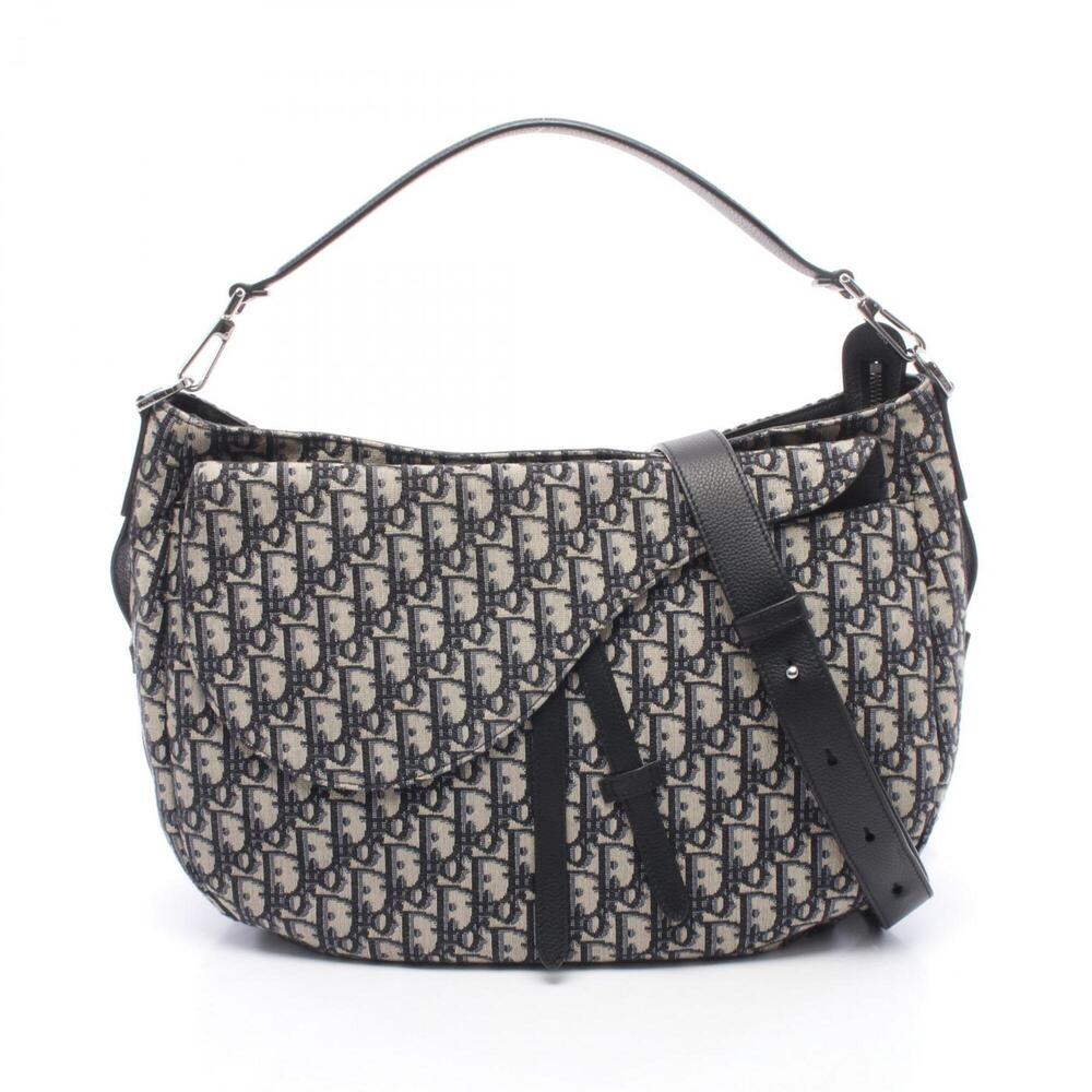 Christian Dior Dior SADDLE Saddle Bag Oblique 2-Way Shoulder Bag/Handbag Canv...